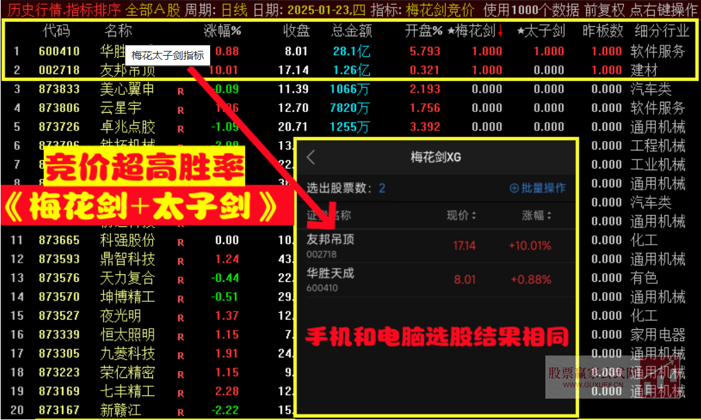 图片[1]阿尔法指标网-提供金钻指标以及精品亲测实战指标公式，汇集各大股市名师高手教程、股市战法交流等.....【梅花剑+太子剑】2025年 高胜率早盘竞价排序 快速锁定优质目标 源码开放 永久版！【众筹指标系列】阿尔法指标网-提供金钻指标以及精品亲测实战指标公式，汇集各大股市名师高手教程、股市战法交流等.....阿尔法指标网
