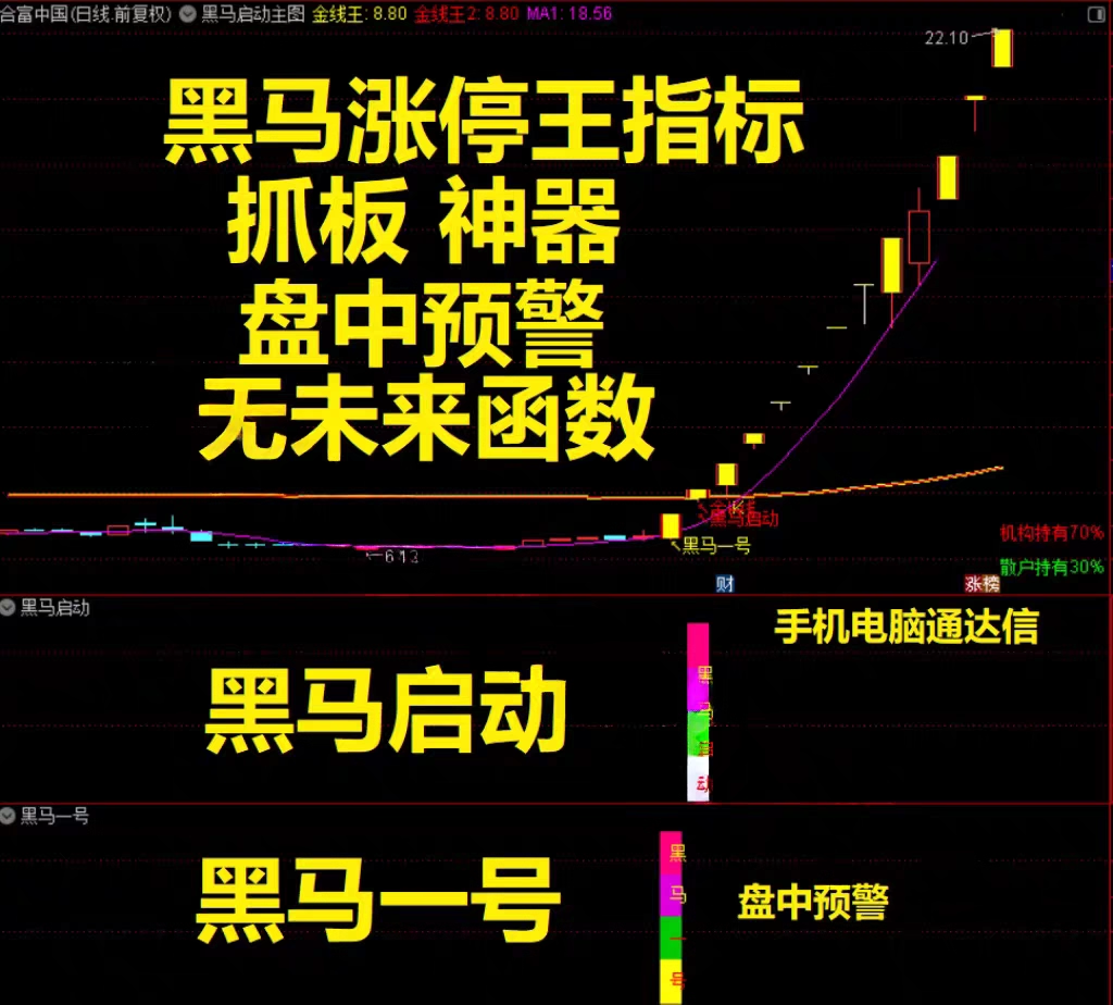 图片[1]阿尔法指标网-提供金钻指标以及精品亲测实战指标公式，汇集各大股市名师高手教程、股市战法交流等.....【金指标专属】【黑马涨停王】抓板神器 黑马启动 盘中决策  多头趋势启动连续上涨  手机电脑通用无未来【金指标系列】阿尔法指标网-提供金钻指标以及精品亲测实战指标公式，汇集各大股市名师高手教程、股市战法交流等.....阿尔法指标网