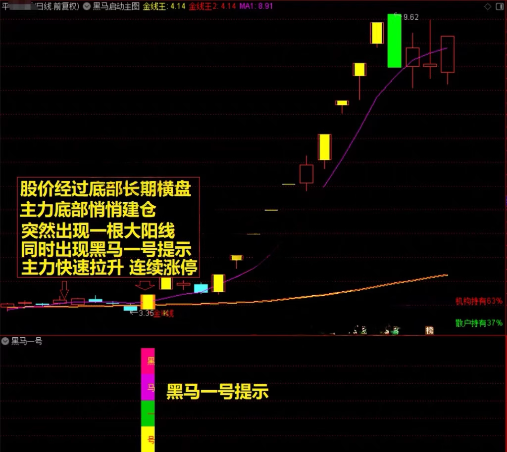 图片[3]阿尔法指标网-提供金钻指标以及精品亲测实战指标公式，汇集各大股市名师高手教程、股市战法交流等.....【金指标专属】【黑马涨停王】抓板神器 黑马启动 盘中决策  多头趋势启动连续上涨  手机电脑通用无未来【金指标系列】阿尔法指标网-提供金钻指标以及精品亲测实战指标公式，汇集各大股市名师高手教程、股市战法交流等.....阿尔法指标网