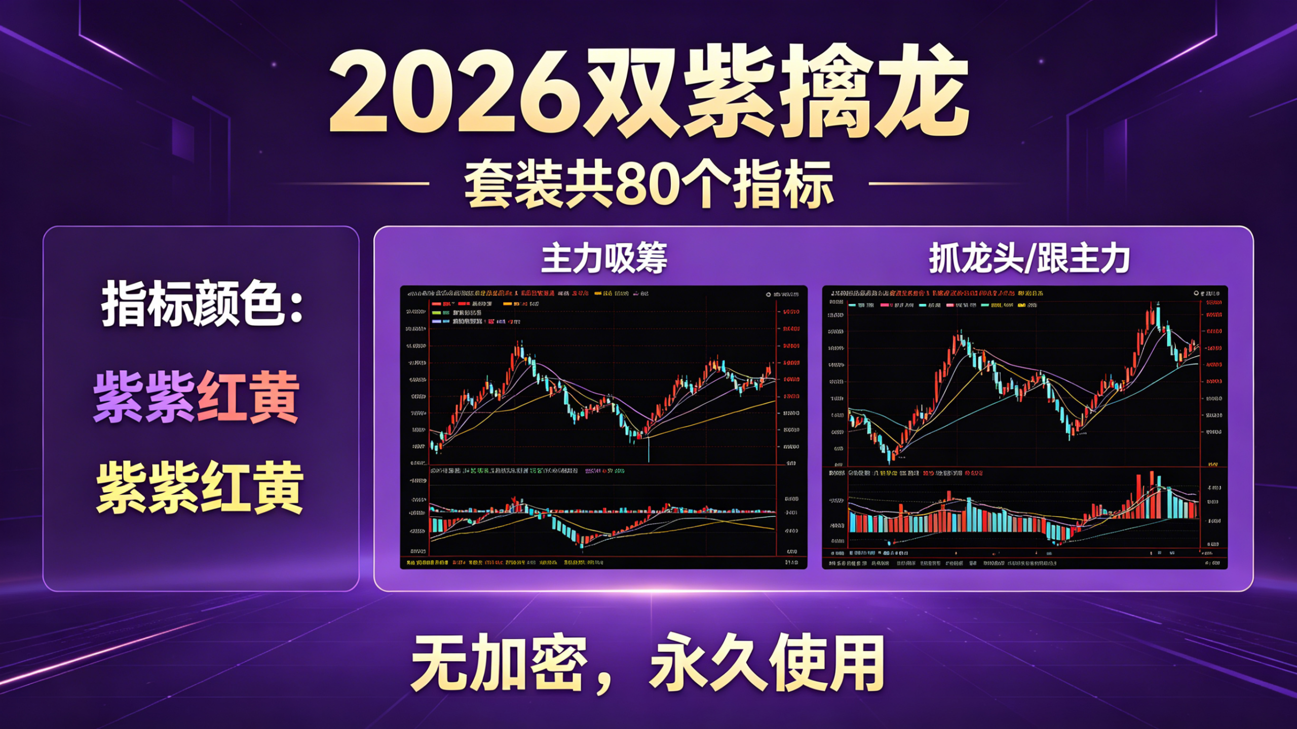 图片[1]阿尔法指标网-提供金钻指标以及精品亲测实战指标公式，汇集各大股市名师高手教程、股市战法交流等.....【金指标专属】【2026双紫擒龙】套装共80个指标 紫紫红黄 ，主力吸筹， 抓龙头，跟主力 无加密，永久使用!【金指标系列】阿尔法指标网-提供金钻指标以及精品亲测实战指标公式，汇集各大股市名师高手教程、股市战法交流等.....阿尔法指标网