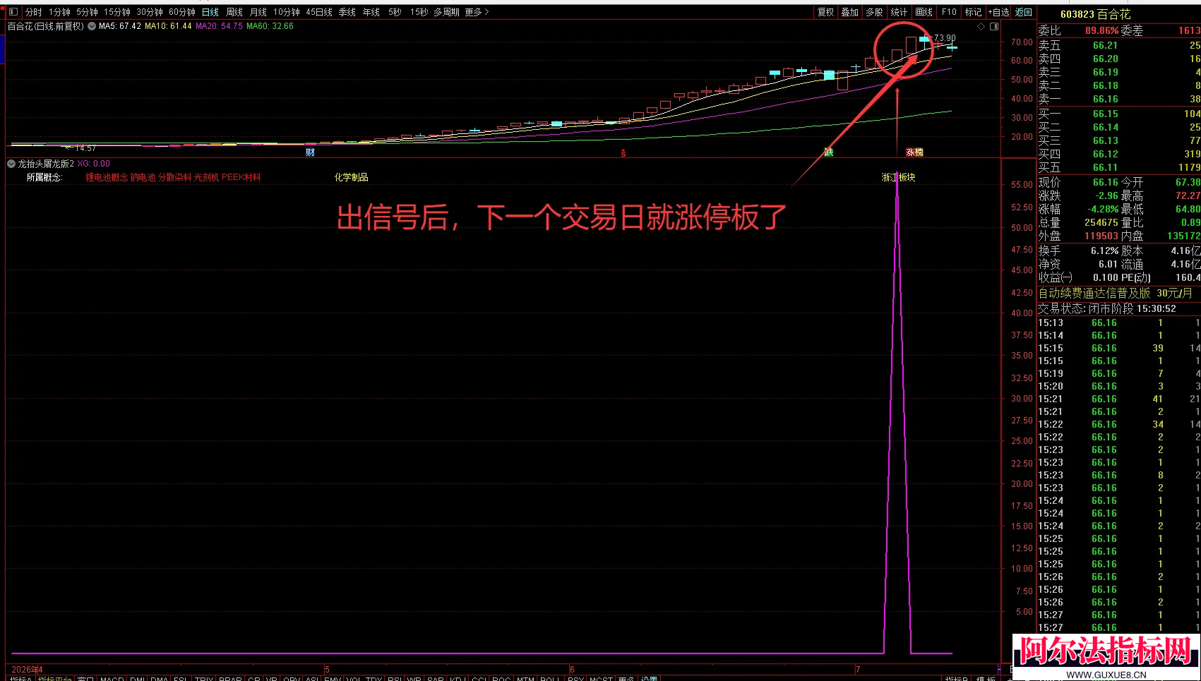 图片[1]阿尔法指标网-提供金钻指标以及精品亲测实战指标公式，汇集各大股市名师高手教程、股市战法交流等.....独创【龙抬头屠龙版】堪称金钻指标，出票信号少，平均每日出2票，手机可用，永久使用 无未来，源码公开!【实战指标系列】阿尔法指标网-提供金钻指标以及精品亲测实战指标公式，汇集各大股市名师高手教程、股市战法交流等.....阿尔法指标网